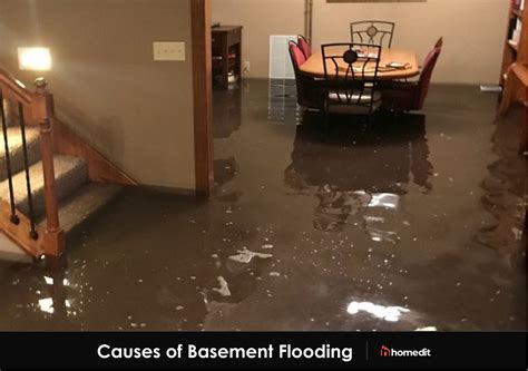 what causes a flooded basement
