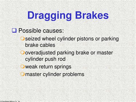 What Causes Brake System Dragging