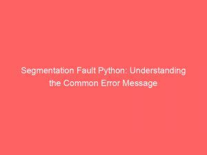 what causes segmentation fault python