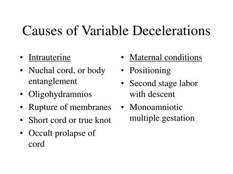 what causes variable decelerations