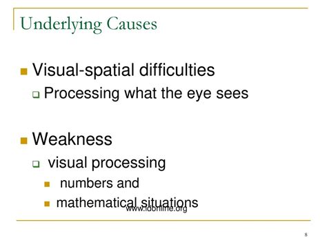 what causes visual spatial difficulties