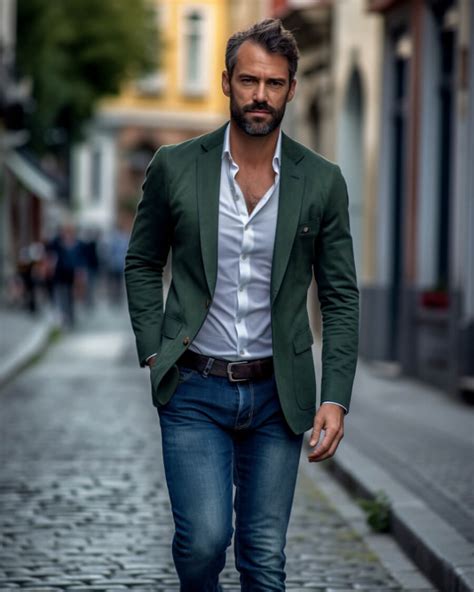 what color pants with dark green blazer