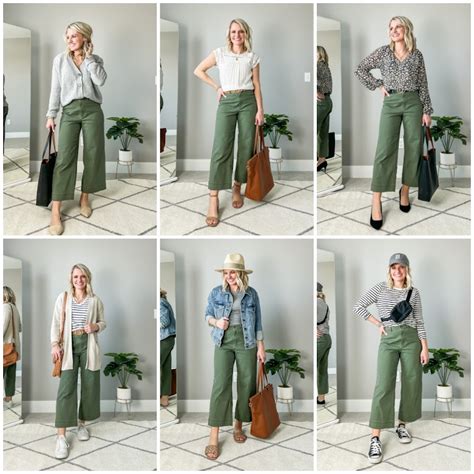 what color tops go with olive green pants