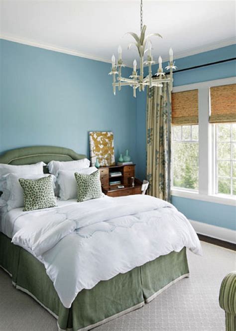 what colour goes with blue in a bedroom