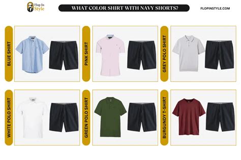 what colour shirts go with navy shorts