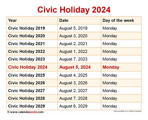 what day is the civic holiday in august 2023