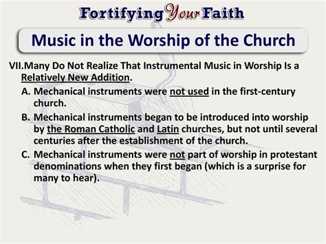 what denomination does not use instruments