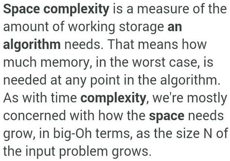 what describes space complexity of a program