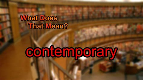 what do contemporary mean