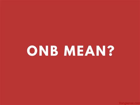 what do onb mean in text