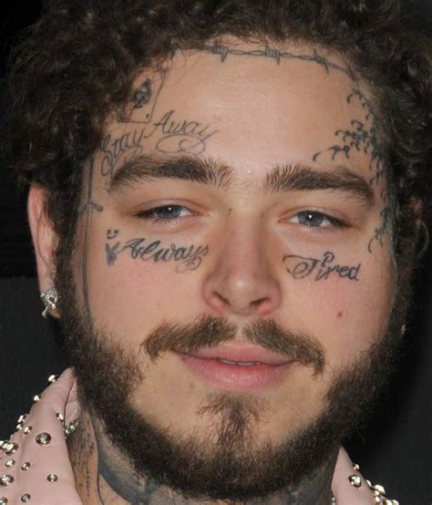 what do post malone face tattoos say