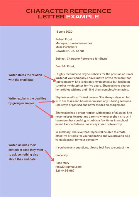 what do you include in a reference letter