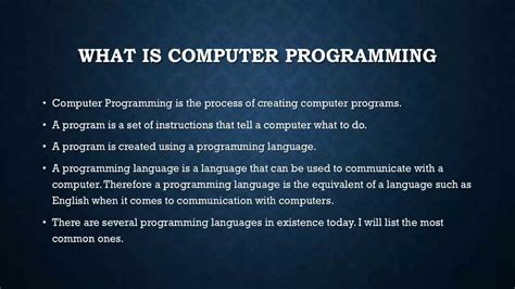 what do you mean by computer programming language