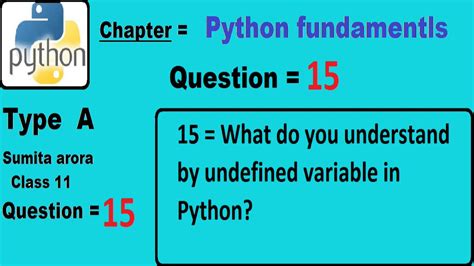 what do you understand by undefined variable in python class 11