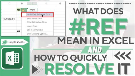 What is #REF in Excel