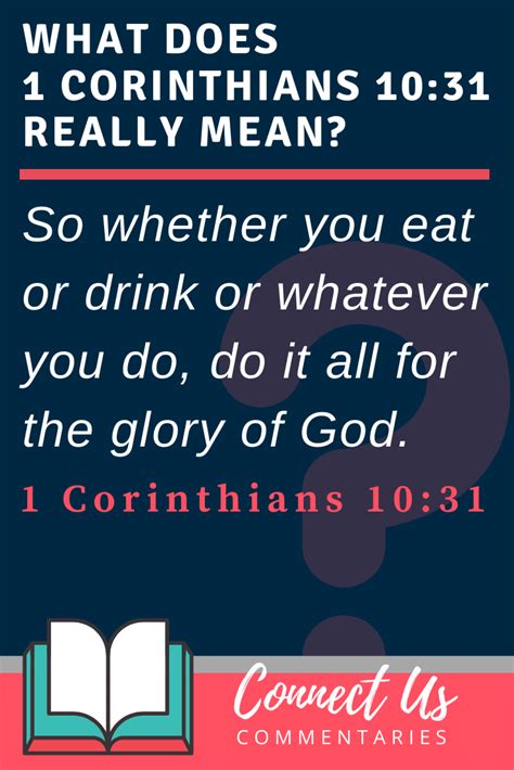 what does 1 corinthians 10:31 mean