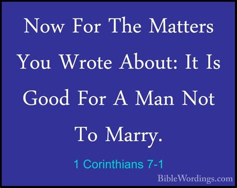 what does 1 corinthians 7:1 mean