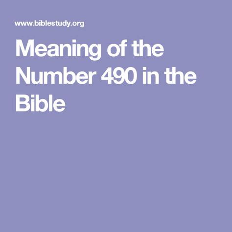 what does 490 mean in the bible