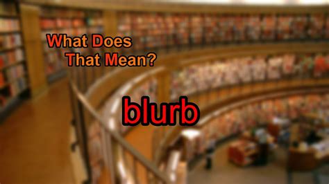 what does a blurb mean