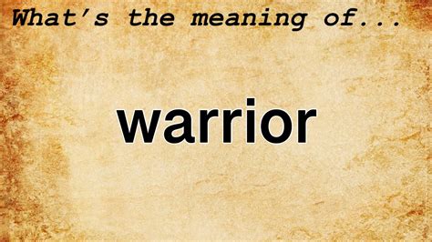 what does a warrior mean