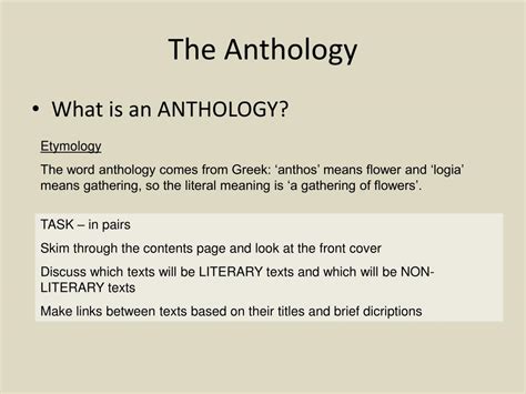 what does anthology mean in english
