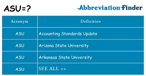 what does asu mean in accounting