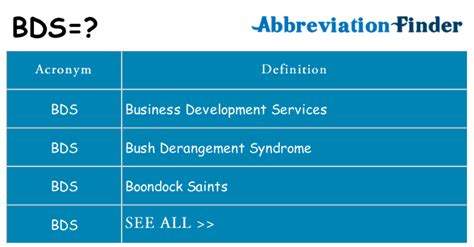 What Does Bds Stand For