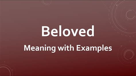 what does beloved mean in english