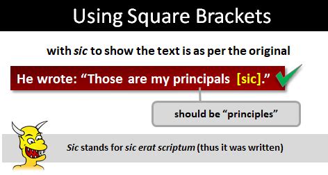 What Does Brackets Sic Mean