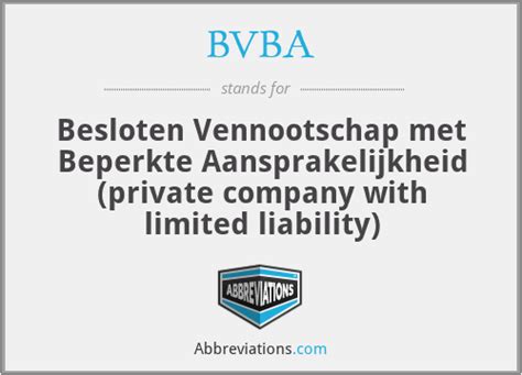 what does bvba stand for