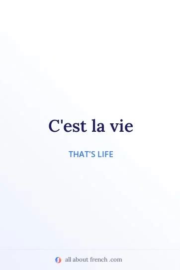 what does c'est la vie mean