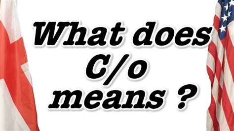 What Does C O Stand For
