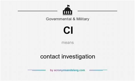 what does ci stand for in investigations