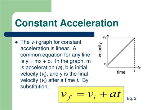 what does constant acceleration mean in physics