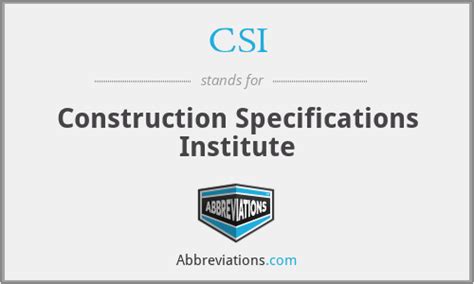 what does csi mean in construction