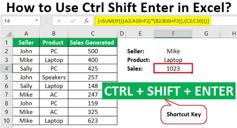 what does ctrl shift enter do in excel