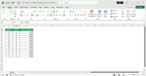 what does ctrl shift l do in excel