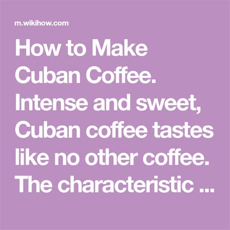 what does cuban coffee taste like