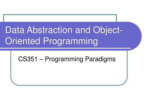 what does data abstraction provide in object oriented programming