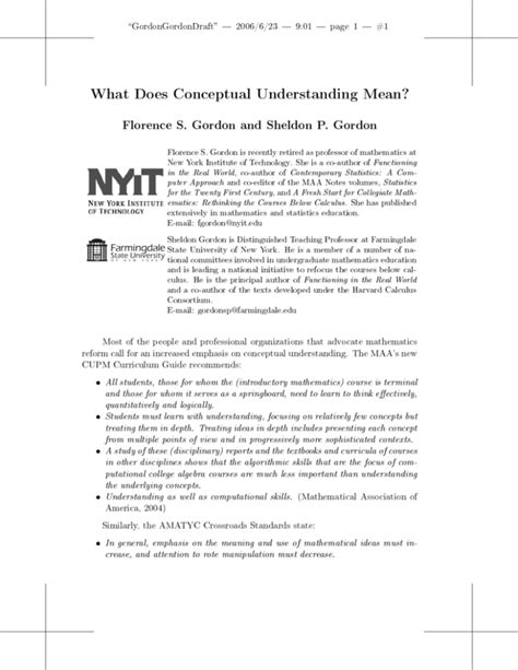 what does deep conceptual understanding mean