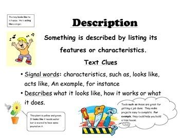 what does description mean in text structure