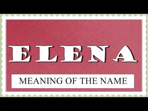 what does elena mean in latin