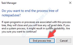 what does end process tree mean in task manager