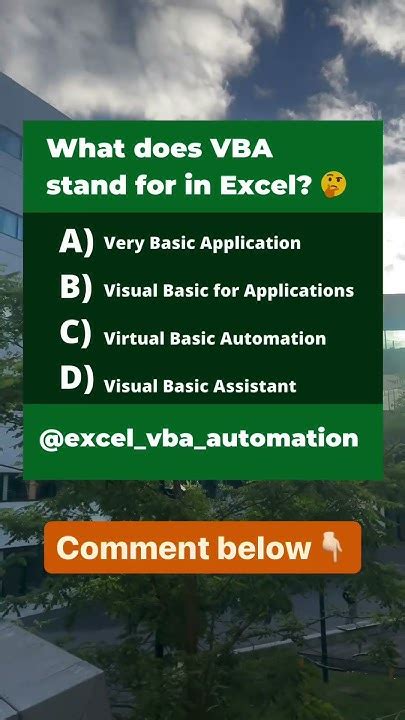 What Does Excel Vba Stand For