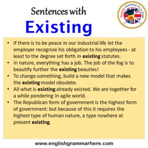 What Does Existing Mean Definition