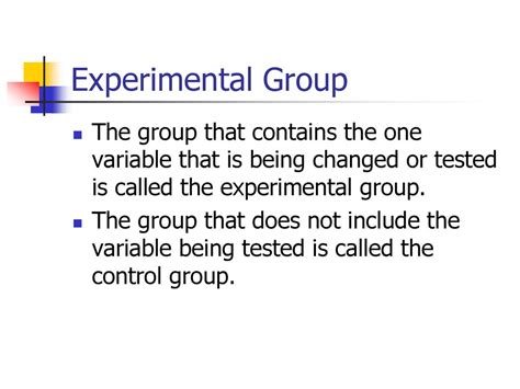 what does experimental group mean in scientific method