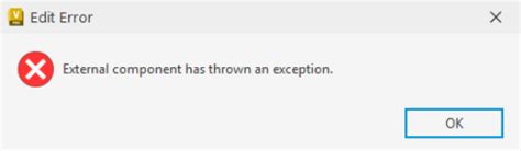 What Does External Component Has Thrown An Exception Mean