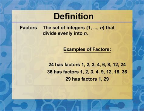 what does factor mean in math