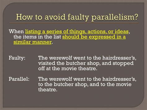 what does faulty parallelism fail to do quizlet