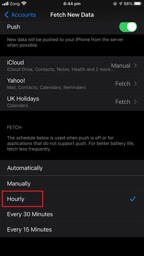 what does fetch new data automatically mean